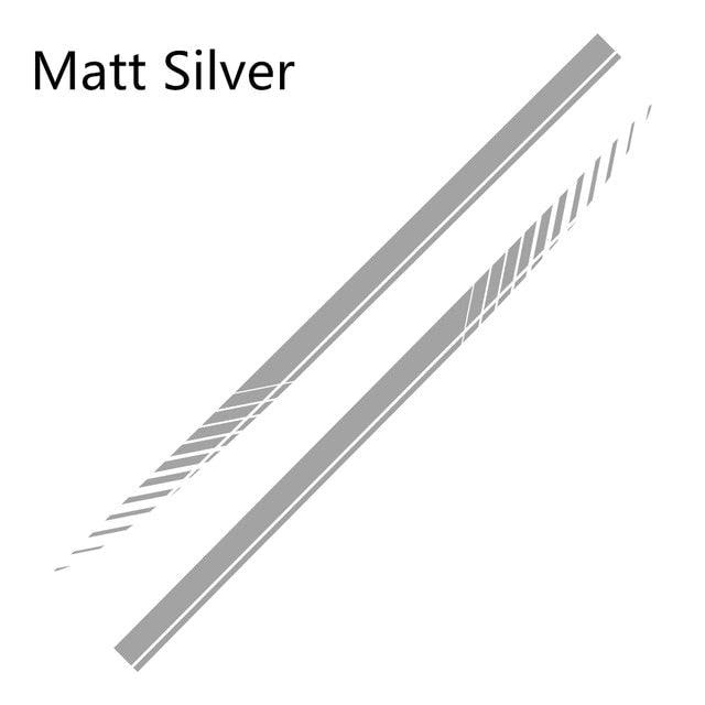 Car Side Skirt Racing Stripe Decals — Vinyl Body Graphics (2 Pcs, Universal)