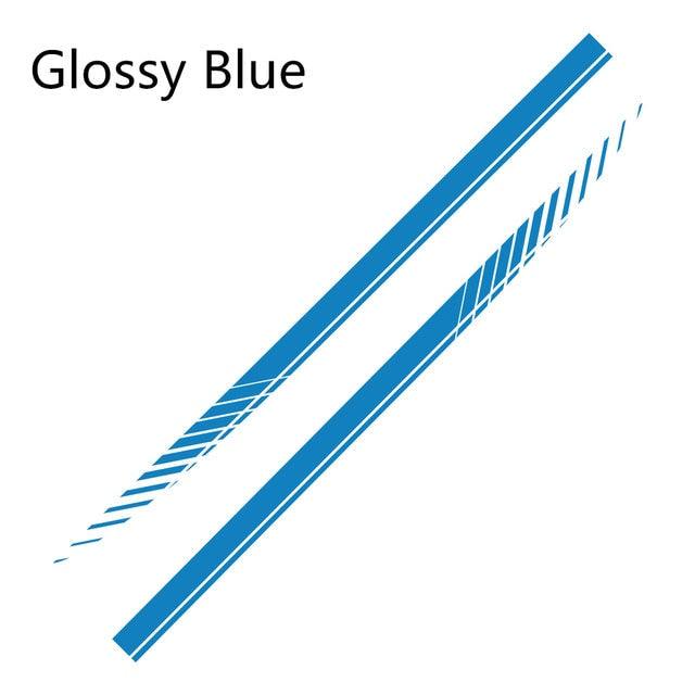 Car Side Skirt Racing Stripe Decals — Vinyl Body Graphics (2 Pcs, Universal)