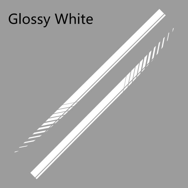 Car Side Skirt Racing Stripe Decals — Vinyl Body Graphics (2 Pcs, Universal)