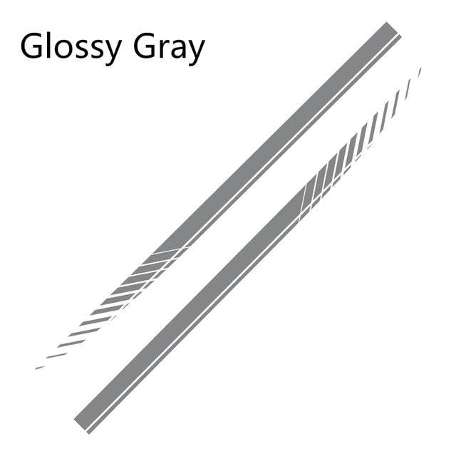 Car Side Skirt Racing Stripe Decals — Vinyl Body Graphics (2 Pcs, Universal)