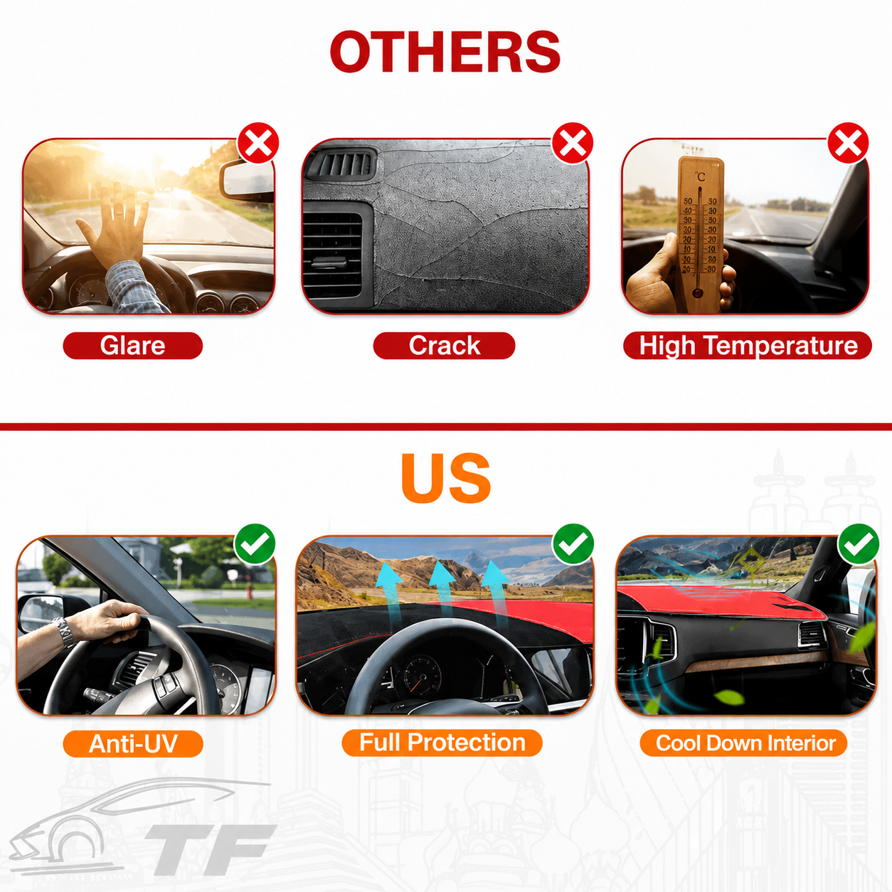 Apex Custom Fit Dashboard Mat Cover For Sedan, Hatchback, , MPV, Truck, SUV etc. MN