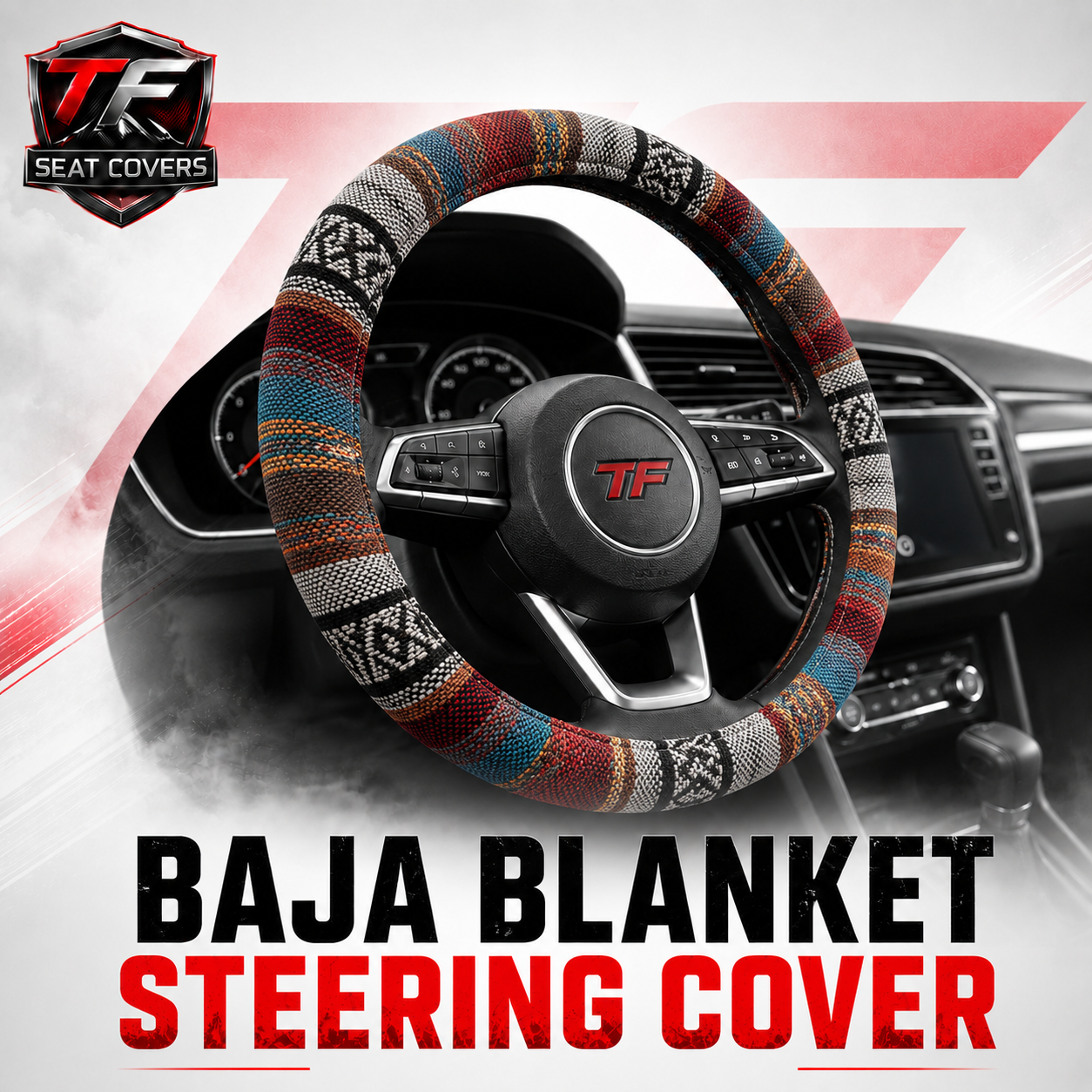 New Baja Blanket Car Steering Wheel Cover Linen Universal Elastic Flax Stripe Cool Interior Car Steering Wheel Cover Ethnic Style Car Accessories Steering Wheel Covers with Cloth for Women Breathable Anti Skid Better Grips Steering Wheel Cover Women - main thumbnail 20260723