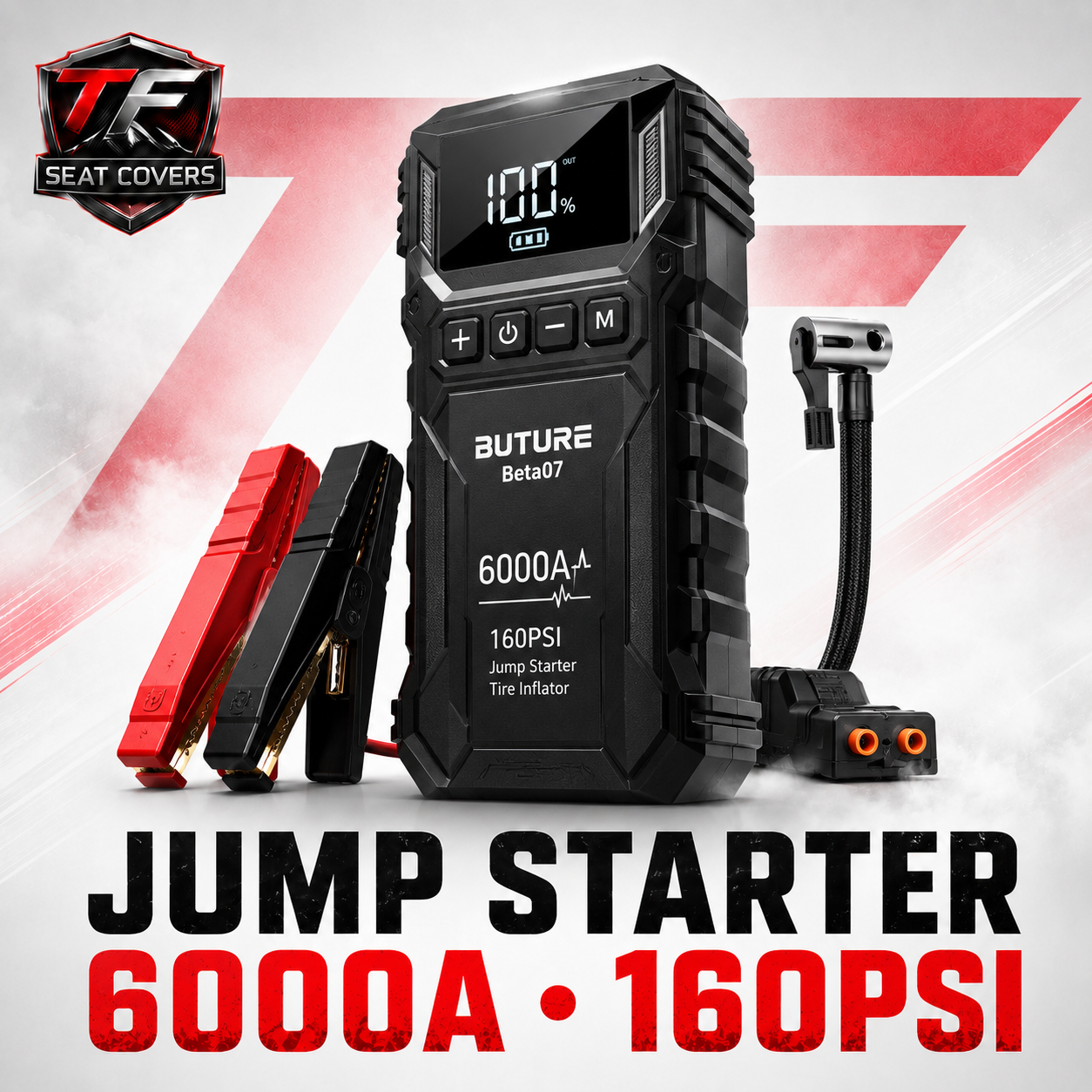 【Top-Rated】Buture Beta07 Car Jump Starter 6000A丨160PSI Smart Inflating, PD45W Fast Charge - 6000a 160psi main thumbnail 20260723
