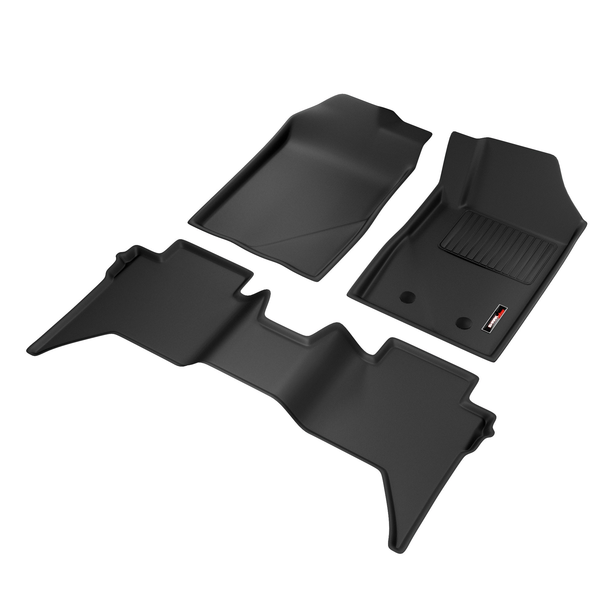 Sharkskin Custom-Fit Ford Ranger 2019–2023 3D TPE All-Weather Floor Mats
