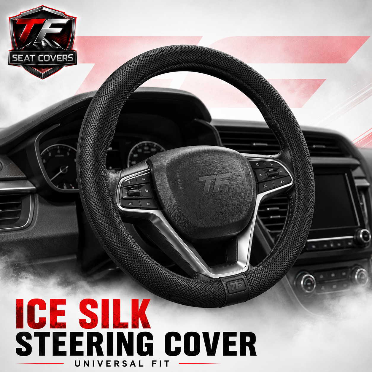 Ice Silk Steering Wheel Cover — Breathable, Non-Slip Microfiber (Universal Fit) - dashboard