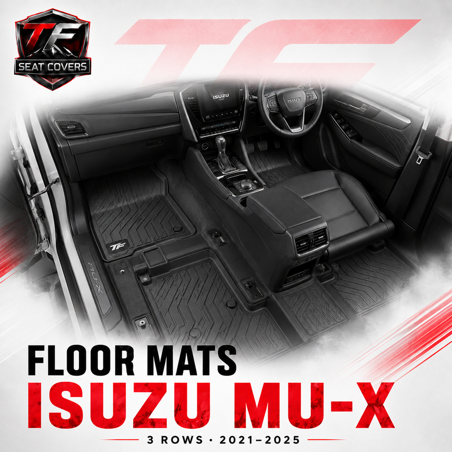Sharkskin Custom-Fit Isuzu MU-X 3 Rows 2021–2025 All-Weather Floor Mats