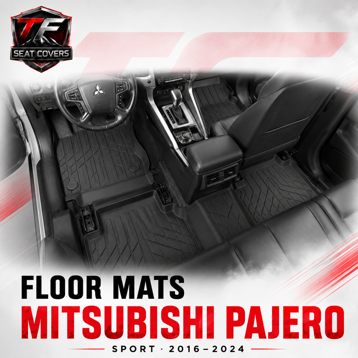 Sharkskin Custom-Fit Mitsubishi Pajero Sport 2016–2024 3D TPE All-Weather Floor Mats - main thumbnail 20260723