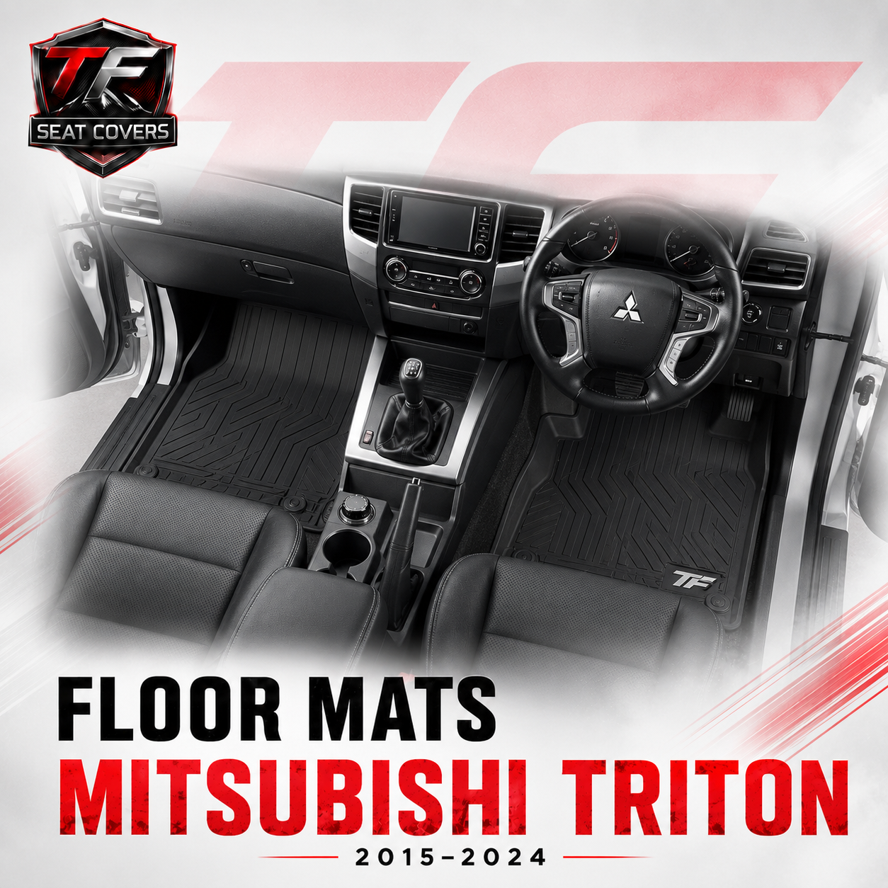 Sharkskin Custom-Fit Mitsubishi Triton 2015-2024 All-Weather Floor Mats - main thumbnail 20260723