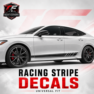 Car Side Skirt Racing Stripe Decals — Vinyl Body Graphics (2 Pcs, Universal) - car side