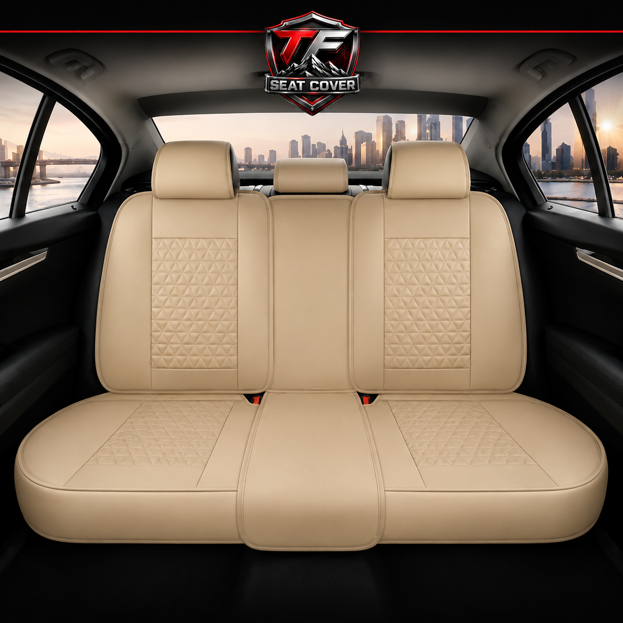 Premium Nappa Leather Seat Covers | Custom Fit for Cars, SUVs & Trucks - Beige / Rear Seats Only variant image 20260723-r5