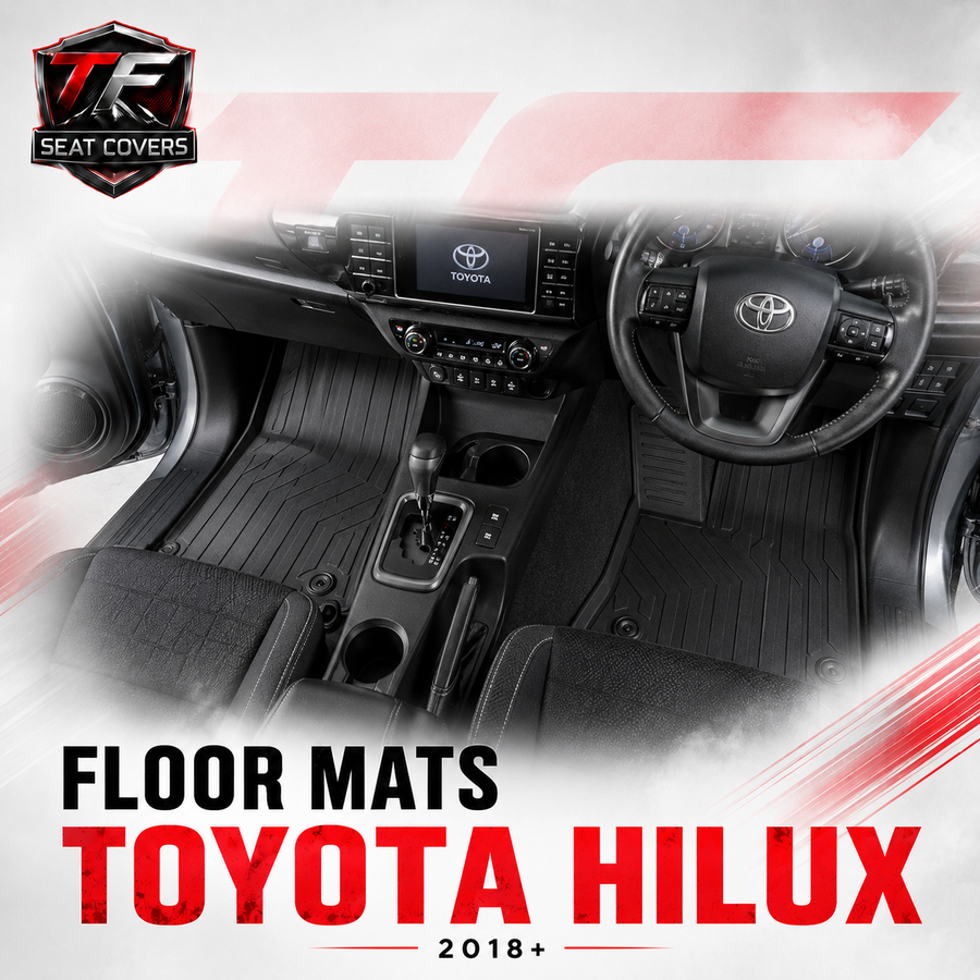 Sharkskin Custom-Fit Toyota Hilux 2018+ 3D TPE All-Weather Floor Mats