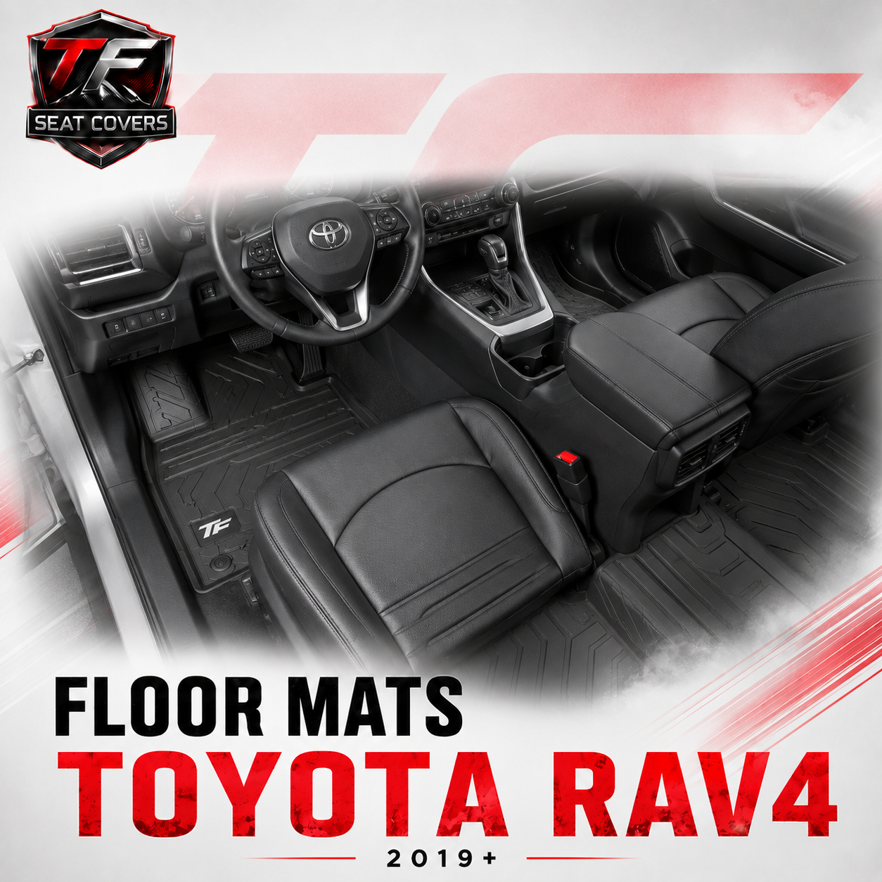 Sharkskin Custom-Fit Toyota RAV4 2019+ 3D TPE All-Weather Floor Mats - main thumbnail 20260723